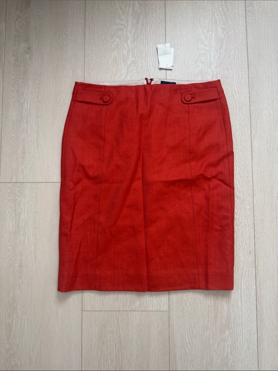 J. Crew Dresses & Skirts - J. Crew Orange Red Button-Tab Pencil Skirt